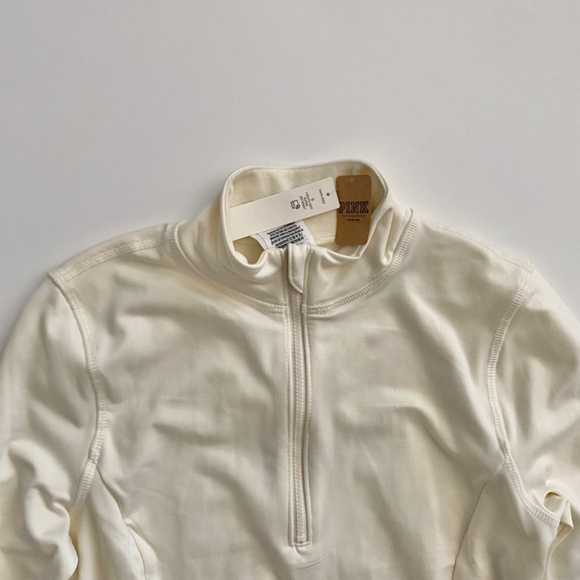 PINK Victoria's Secret Active Pullover Fleece Lined 1/4 Zip Top Nwt Small S - Picture 2 of 3